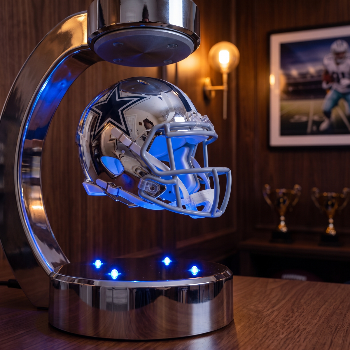 Evermark LED Levitated NFL Helmet — Cowboys Edition