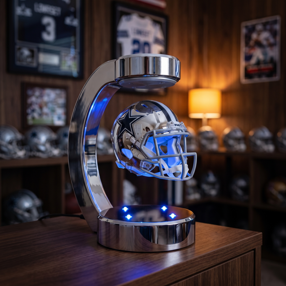 Evermark LED Levitated NFL Helmet — Cowboys Edition