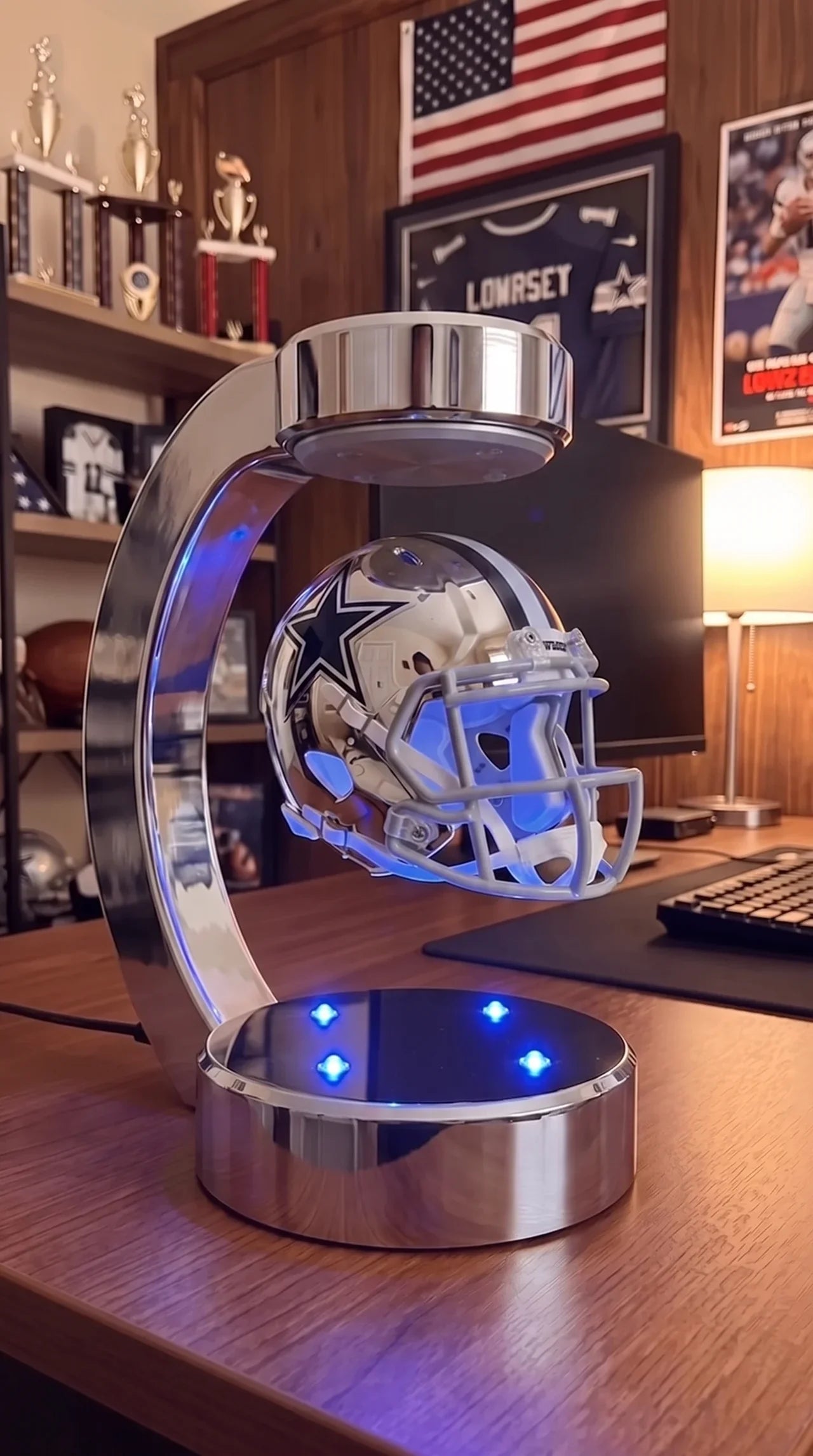 Evenmark LED Levitated NFL Helmet — Cowboys Edition